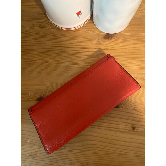 COACH Park Leather Turnlock Slim Envelope Wallet RED - Picture 2 of 4